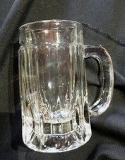 RARE ANTIQUE GLASS BEER MUG EARLY XX MOLD WEIGHT 800 GRS 25 CL
