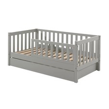 SCOPE - Lit Junior 70x140cm Gris Barrières Verticales + Tiroir