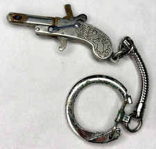 Antique Pinfire Cap Gun Keychain Watch Fob Made in Austria Working