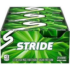 Stride Spearmint Sugar Free Gum, 12 Packs of 14 Pieces (168 Pieces) *READ* FEB29