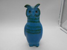 LARGE TURQUOISE BLUE CERAMIC OWL / OWL FIGURINE