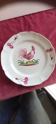 Assiette coq faience de - coq,