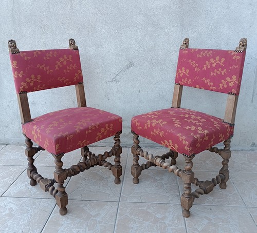 Paire chaises louis xiii en - de,