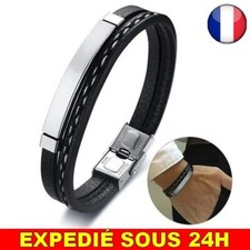 ✅ Bracelet Tissage Cuir Jonc