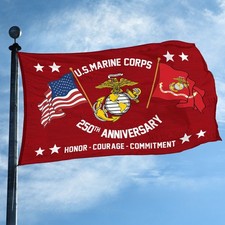 250th Anniversary Marine Corps Flag Semiquincentennial Flag, Patriotic Flag