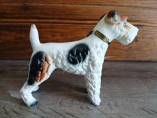 Vintage Wirehair Fox Porcelain Terrier Dog Figurine Statue 