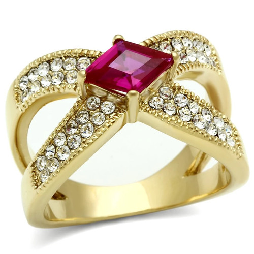 Gold brass ring with - ring,