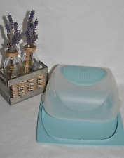 🌟TUPPERWARE Boite à Fromage Carré 19 x 19 cm Cave fromagère Bleu Petit Modèle