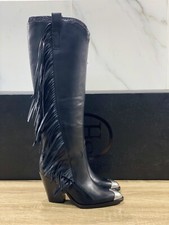 Ash Bottes Femme Elodie Cuir Noir Franges Casual Botte Femme Ash 36