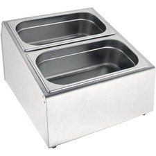 Support tout inox pour 2 bacs GN 1/3 ou 4 bacs GN 1/6