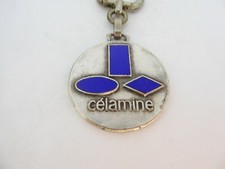 AUGIS ENAMEL KEYCHAIN / KEY RING - CELAMINE / LABORATORY MATERIAL!