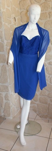 Robe cocktail bleu royal - , +