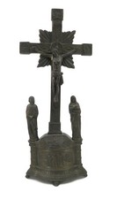 Lambert Piedboeuf Crucifix Altar Statue Santo Christ Mary 17.5" Tall 6.5" Wide
