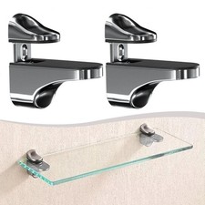 Diverses applications de supports d'étagères réglables en verre et bois dispo