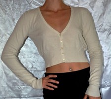 gilet fin et court taille S beige/crème - très bon état