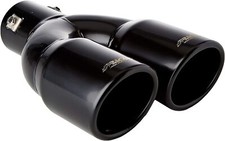 Double Embout de pot d’échappement universel inox noir rond Simoni Racing TRX/18