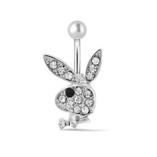 Bijoux Corps Nombril Piercing Lapin Argenté Playboy REF 2