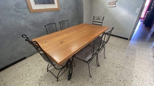 Table fer forgé avec 6 - forgé,