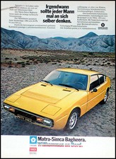 Matra Simca Bagheera, Original Advertising from 1975...............Yellow Car