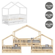 Lit enfant cabane en bois avec