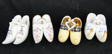 LOT OF 4 PORCELAIN SALT SHAKERS 1900-19th century SHOES CLOGS GOOD CONDITION