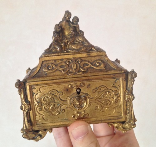 Coffret bronze doré chasse - doré,