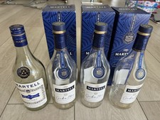 LOT 4x MARTELL CORDON BLEU COGNAC THE ORIGINAL X.O EMPTY BOTTLE+BOX