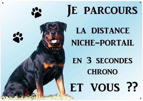 Plaque chien métal rottweiler - plaque,