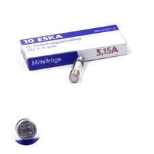 Fusible verre 5x20 - Moyen Temporisé (MT) 3.15A/250V (10 Fusibles)