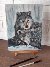 Peinture originale loup animal