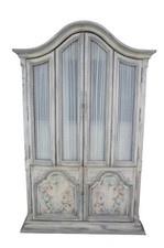 Wellington Hall Painted French Provincial Illuminated Drybar Bar Cabinet 84"
