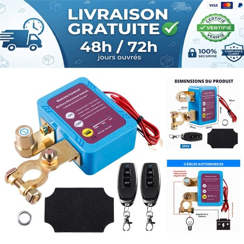 Coupe circuit batterie 12v - batterie,