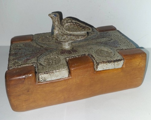 Rare boite ceramique bois jean - rare,