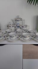 RARE LIMOGES ART DECO SEASIDE PORCELAIN COFFEE SERVICE