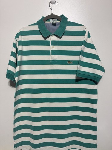 Polo lacoste vert blanc - polo,