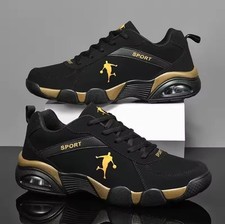 Chaussure Sport Basket Ball Doré Noir Course Bulle air Tennis Marche Confortable