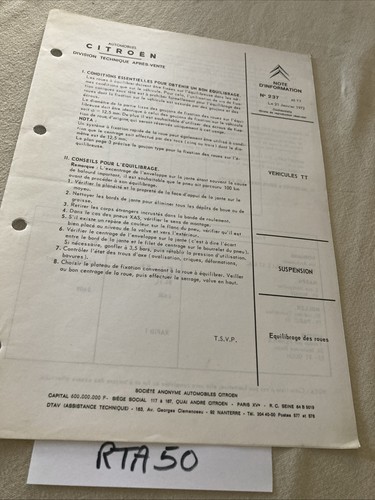 Citroën note technique - , 237