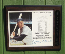 Vtg Mickey Mantle Autograph Signed HOF Induction Plaque Photo Limited Ed. Orig!