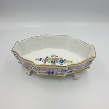 ANCIENNE JARDINIERE CENTRE DE TABLE PORCELAINE GIRAUD LIMOGES EMAILLEE ART DECO