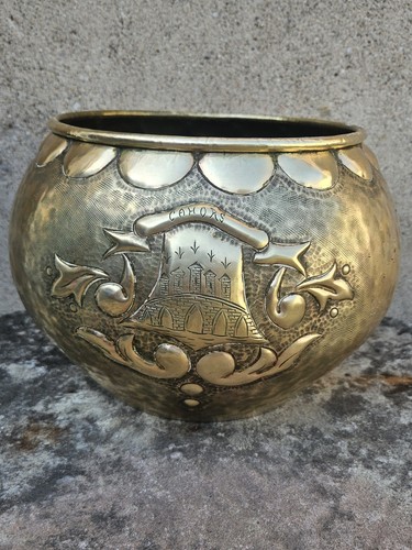 Antique cahors brass pot cover - cahors,