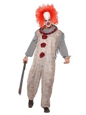 Smiffys Vintage Clown Costume, Grey & Red (Size XL)