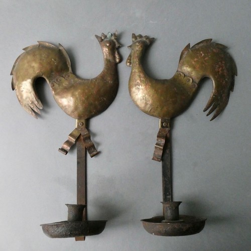 Paire appliques coq - d'appliques, coq,