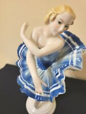 KARL ENS VINTAGE  BALLERINA BLUE TUTU DRESS ON POINTE  FIGURINE