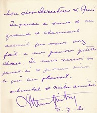 Lucien GUITRY Signed Petits Choses Autograph Letter