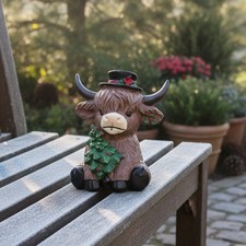 Statue vache rustique en