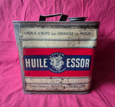 HUILE  ESSOR type DD  / rare bidon d'huile  2 litres ?   1905-1920  L'ESSOR