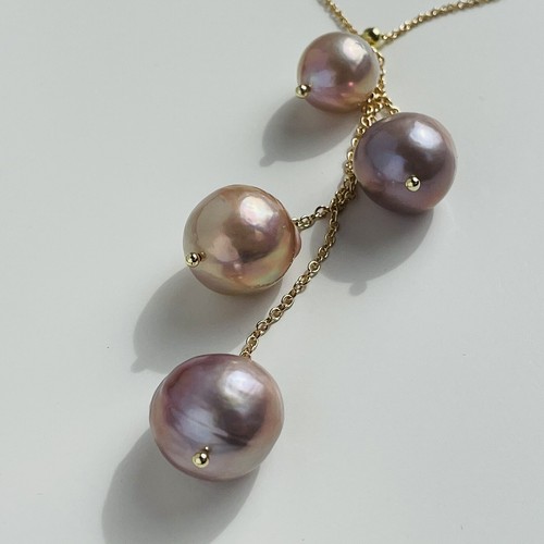Collier gold filled perles - gold,