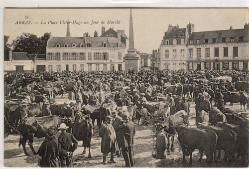 Cpa arras place victor - 62, victor-hugo