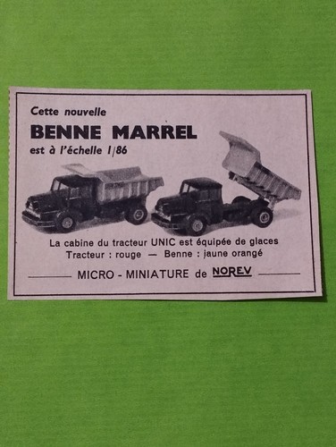 Publicite norev benne - norev, marrel