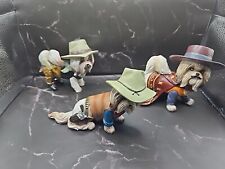 Lot Of 3 Hamilton SHIH TZU DOG GONE DUELLER Cowboy Shih Tzu Handcrafted Dog